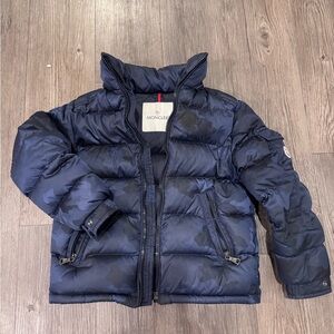 Moncler Kids Navy Camo Quilted Puffer Jacket